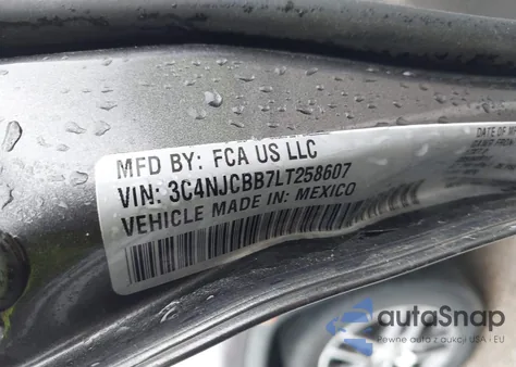 2020 Jeep Compass Sun And Safety Fwd z USA, uszkodzony, nr VIN 3C4NJCBB7LT258607